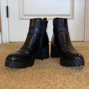ASOS black crocodile boots